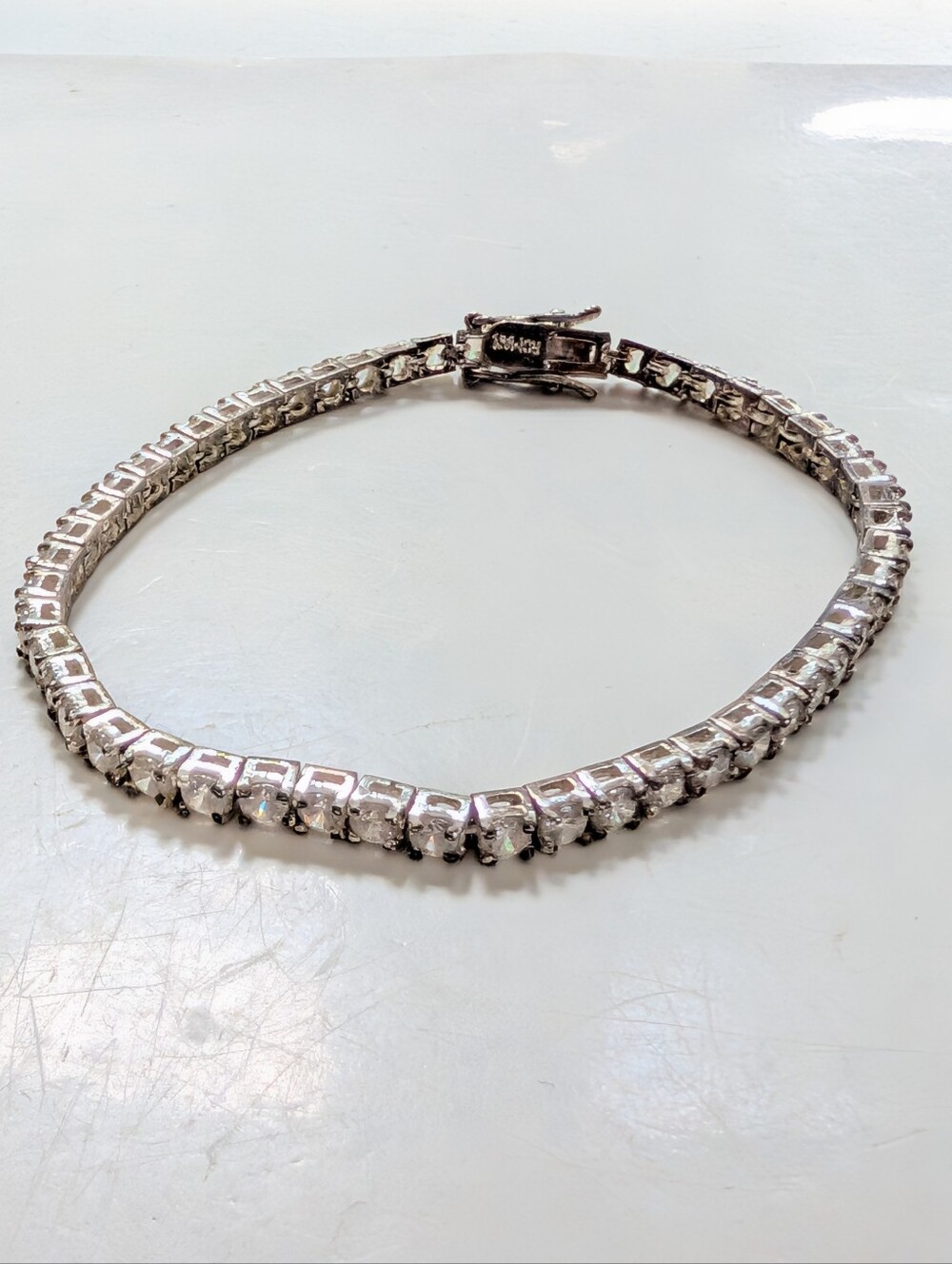 Vintage Roman Silver Tone Elegant Rhinestone Dainty Feminine Evening Bracelet